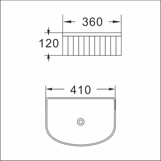 Cora 40 Counter-Top Fluted Arch Basin - Matt White