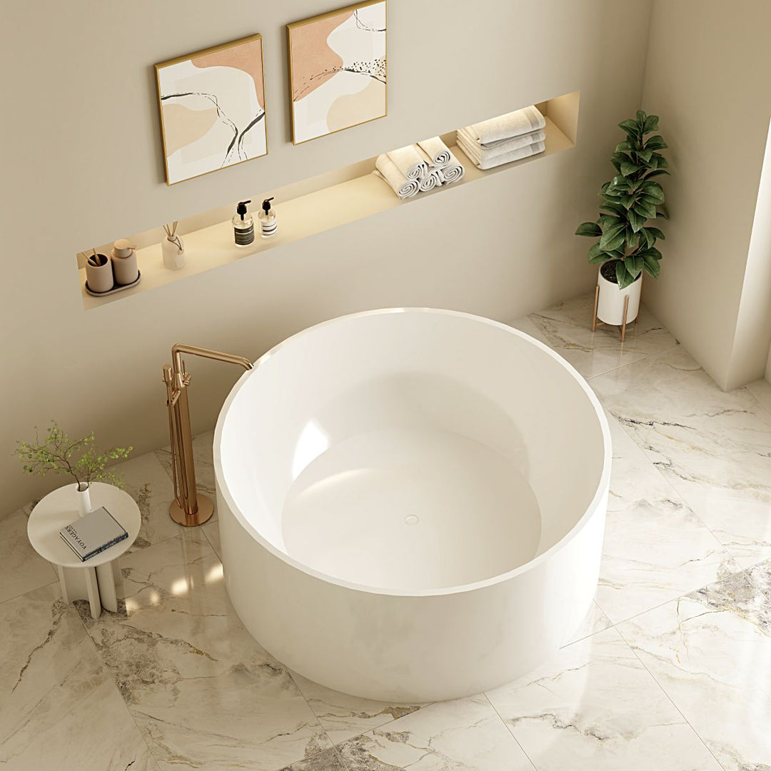 Cole Freestanding Acrylic Bathtub - Gloss White