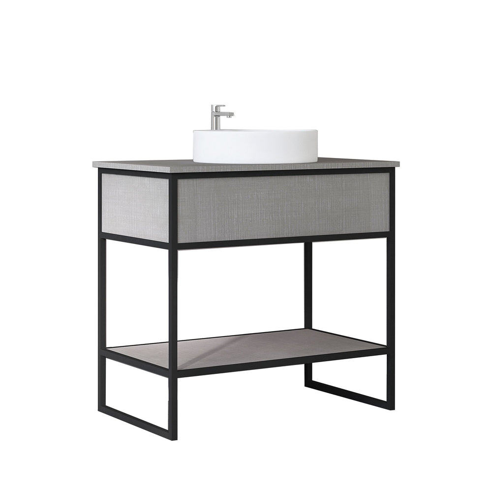 DI 900mm Vanity Cabinet for Countertop Basin - Nero Matt