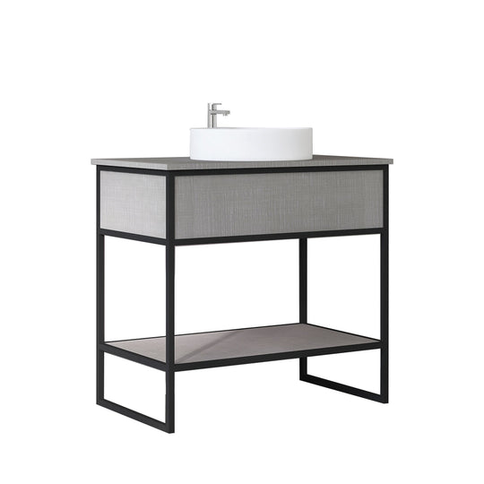 DI 900mm Vanity Cabinet for Countertop Basin - Nero Matt