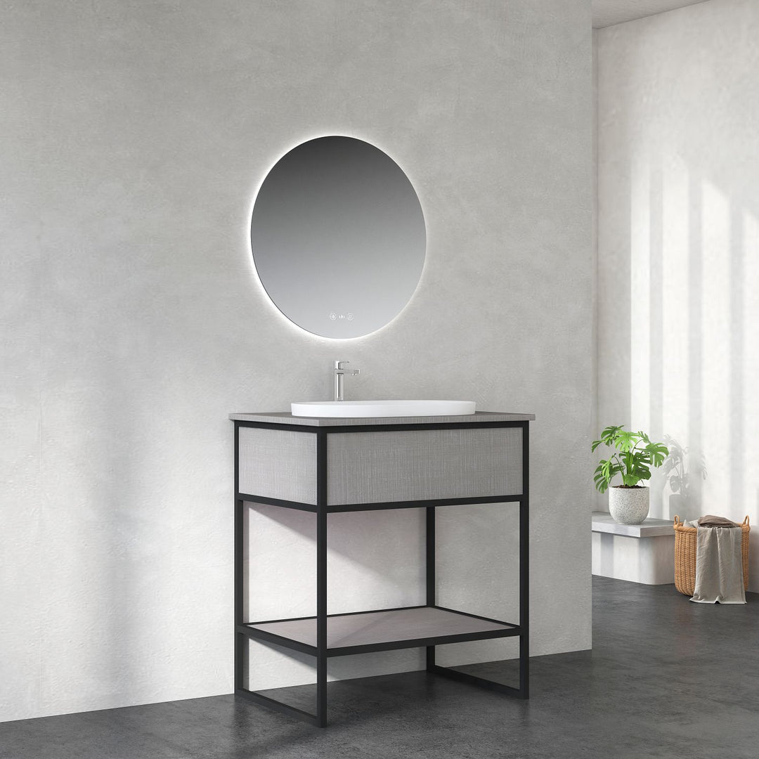 DIO 750mm Vanity Cabinet for Insert Basin - Nero Matt