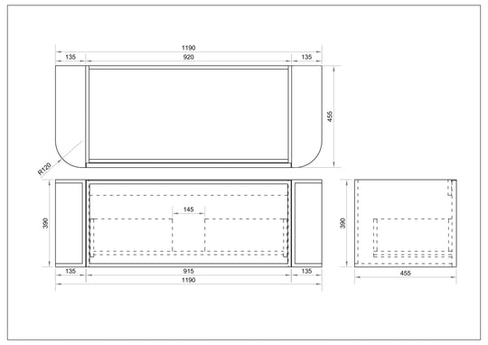 Elva 1200mm Wall-Hung Cabinet - Natural Oak