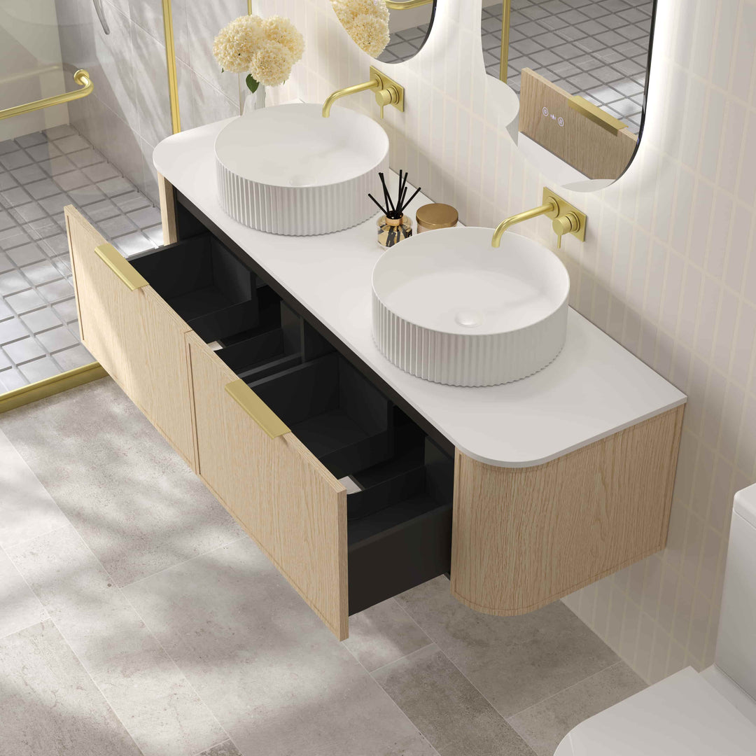 Elva 1500mm Wall-Hung Cabinet - Natural Oak