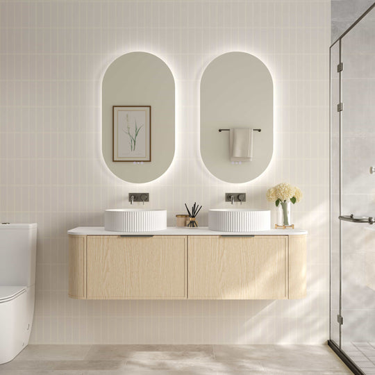 Elva 1500mm Wall-Hung Cabinet - Natural Oak