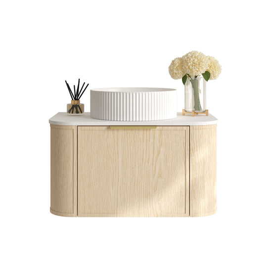 Elva 750mm Wall-Hung Cabinet - Natural Oak