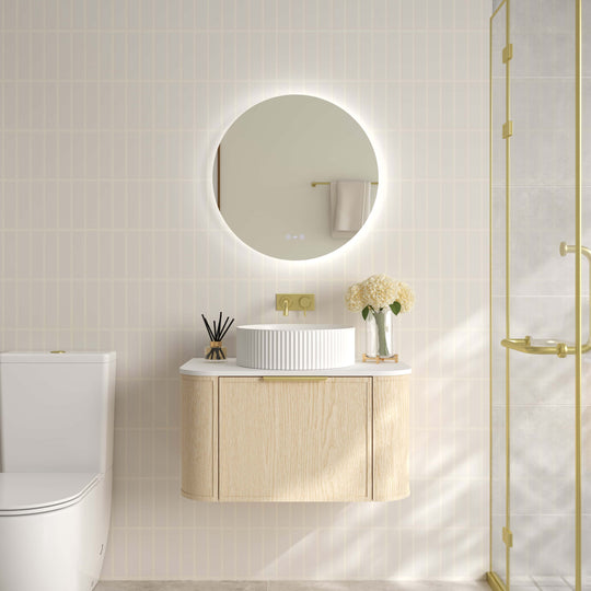 Elva 750mm Wall-Hung Cabinet - Natural Oak