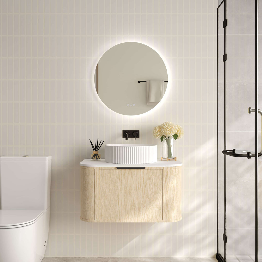 Elva 750mm Wall-Hung Cabinet - Natural Oak