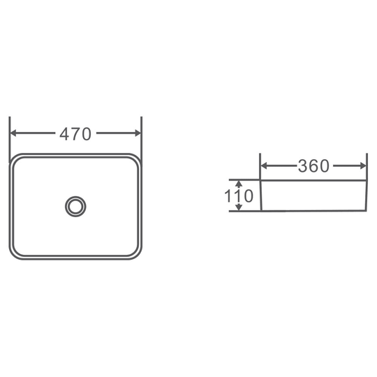 Etna 78 Series Counter-top Rectangular Art Basin - Cappuccino