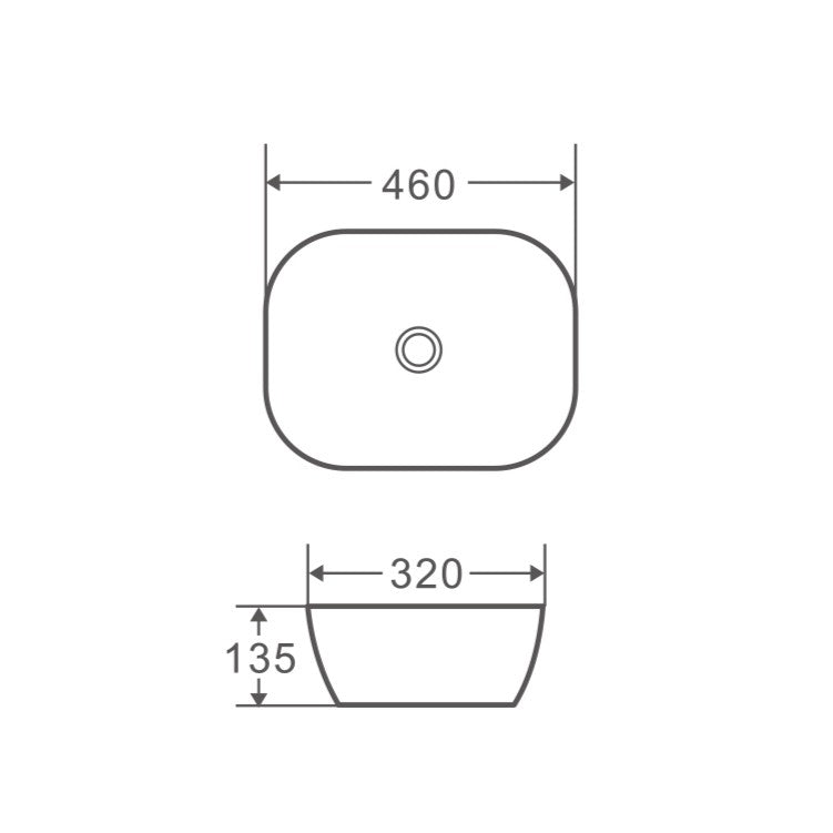 Evea 46 Counter-top Oval Basin