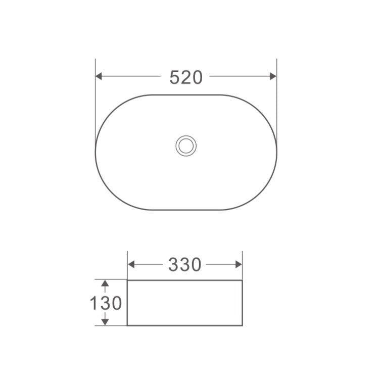 Evea 52 Counter-top Oval Basin