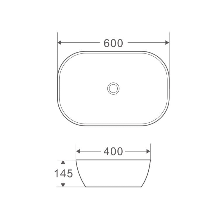 Evea 60 Counter-top Oval Basin