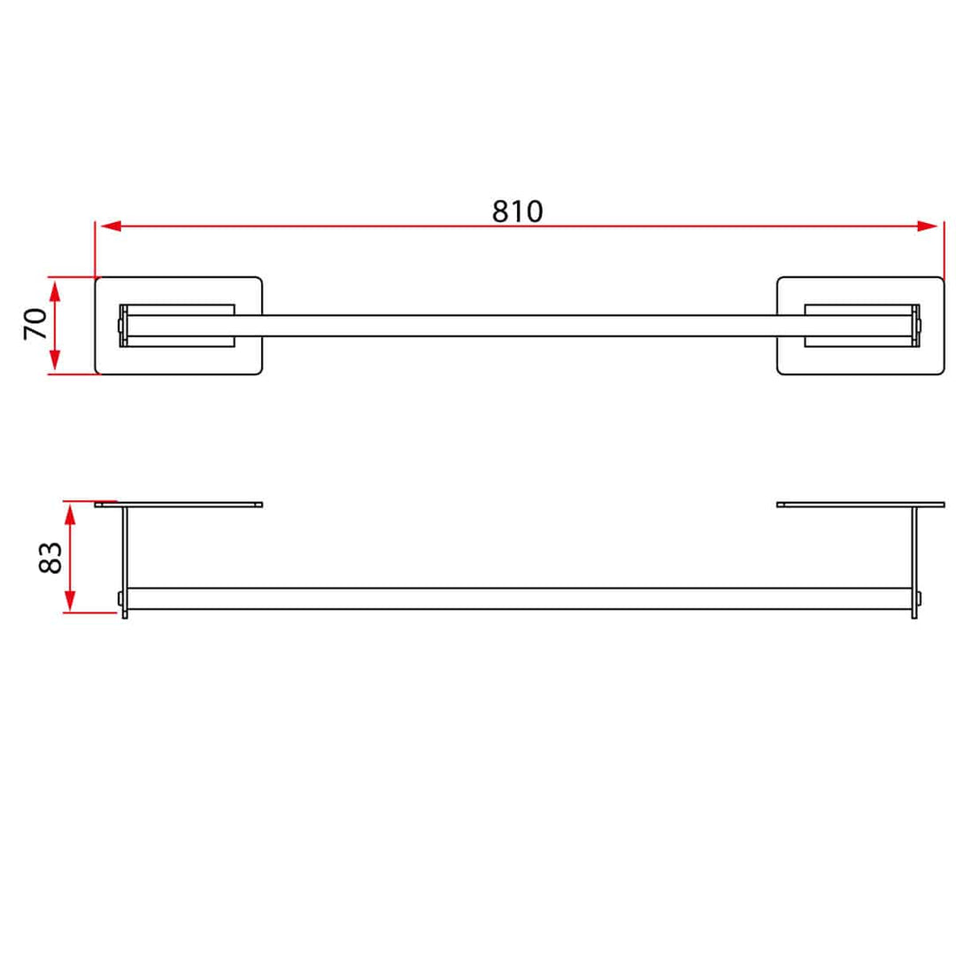 EASY Series Single Towel Bar 32″ – Matt Black