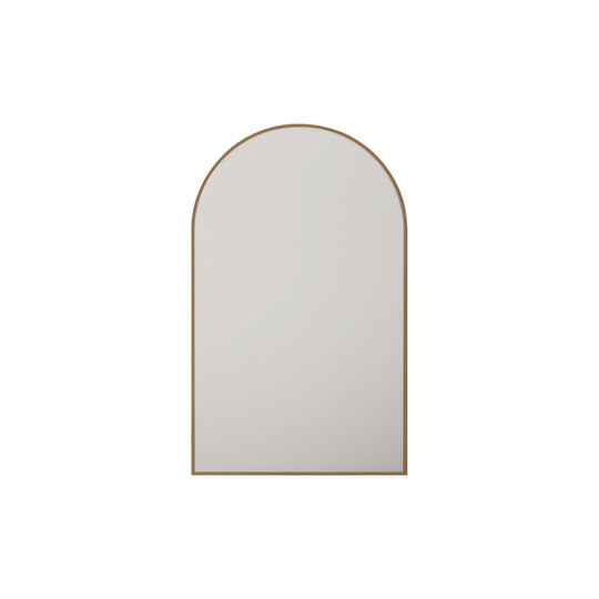 Aluminum Framed 600mm Arch Mirror – Brushed Gold