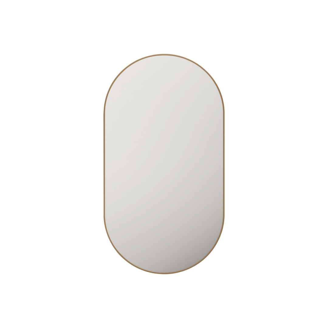 Aluminum Framed 500mm Oval Mirror – Brushed Gold