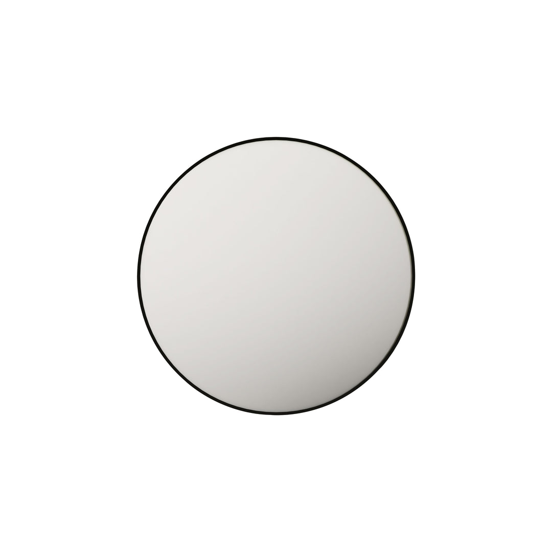 Steel Frame 600mm Round Mirror - Matt Black