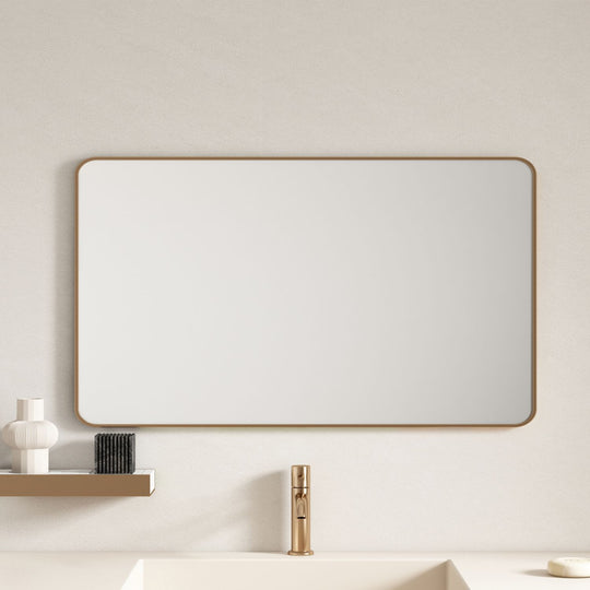 Aluminum Framed 1200mm Rectangular Mirror - Brushed Gold