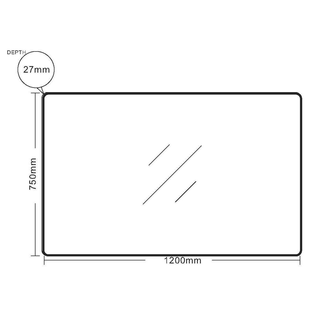 Miroir rectangulaire avec cadre en aluminium