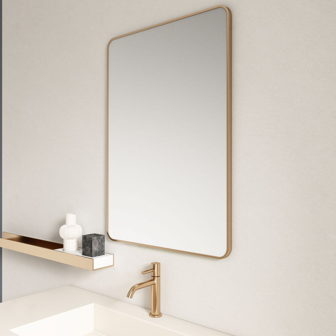 Aluminum Framed 600mm  Rectangular Mirror- Brushed Gold