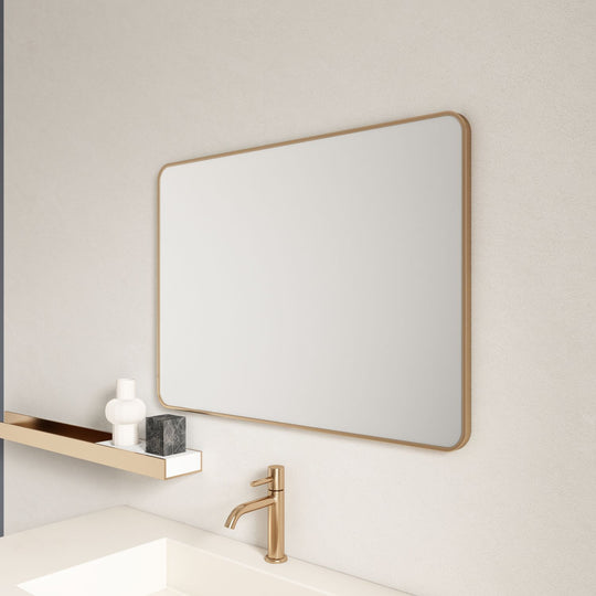 Aluminum Framed 600mm  Rectangular Mirror- Brushed Gold