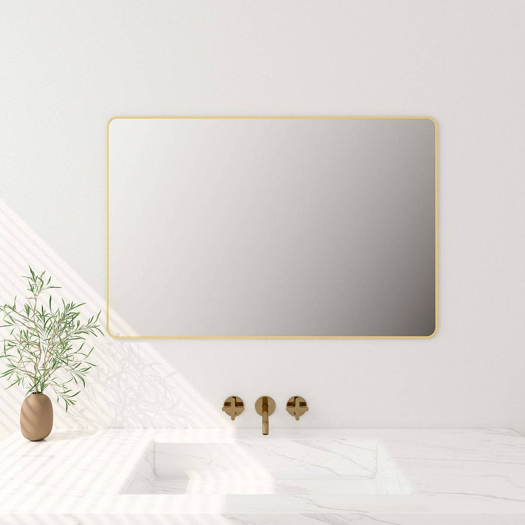 Aluminum Framed 600mm  Rectangular Mirror- Brushed Gold