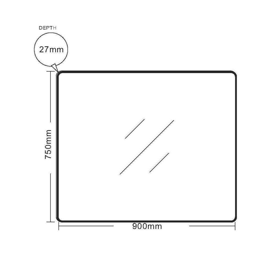 Miroir rectangulaire avec cadre en aluminium