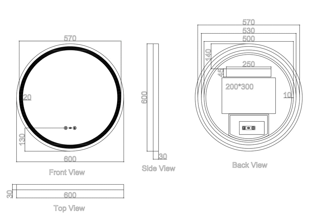 Miroir rond à LED