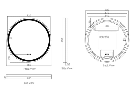Miroir rond à LED