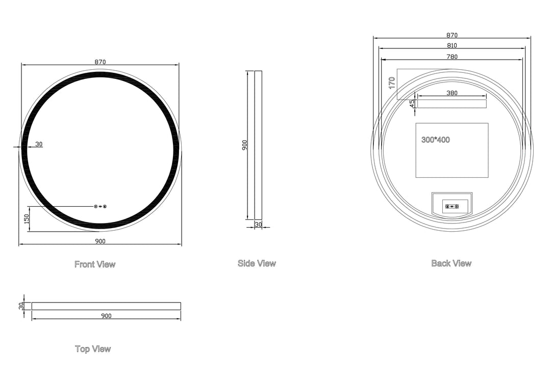 Miroir rond à LED