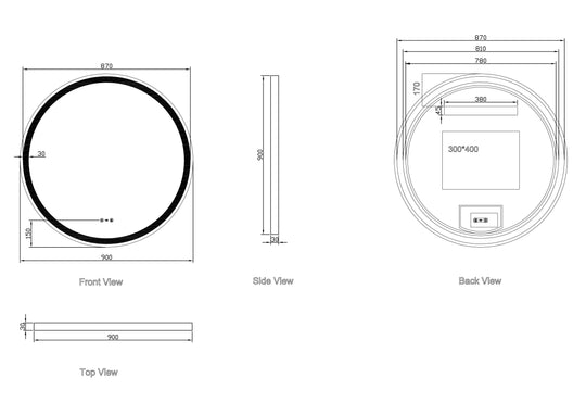 Miroir rond à LED