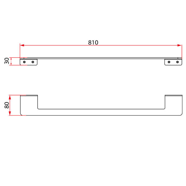 FLAT Series Single Towel Bar 32″ – Matt Black