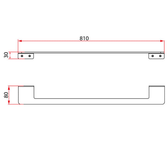 FLAT Series Single Towel Bar 32″ – Matt Black