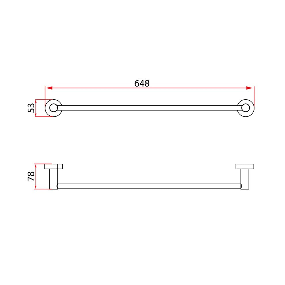 GLOBE Series Single Towel Bar 24″ – Chrome