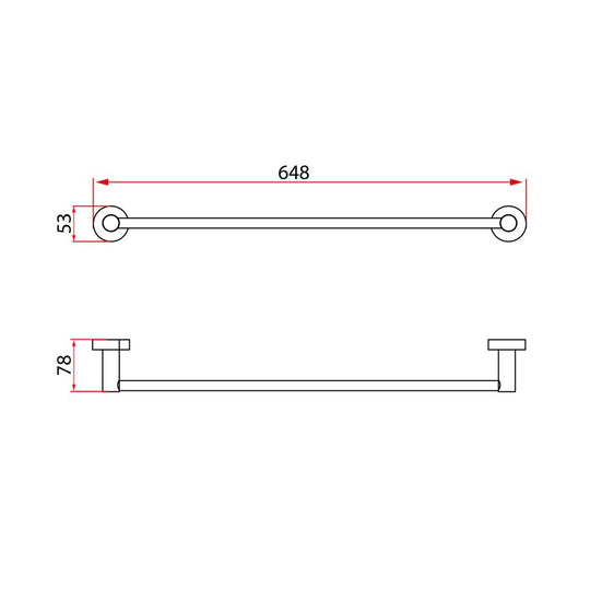 GLOBE Series Single Towel Bar 24″ – Chrome