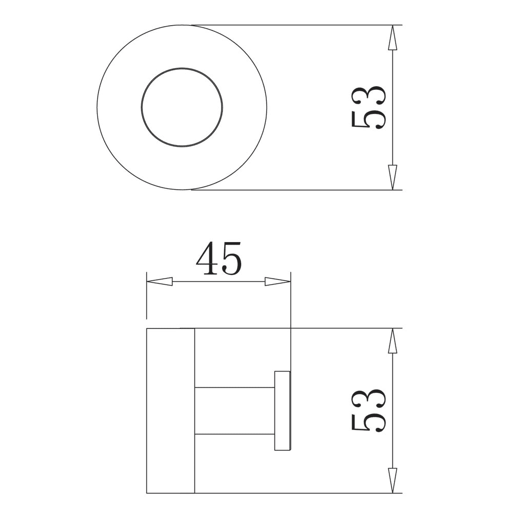 Globe Series Double Robe Hook - Matt Chrome