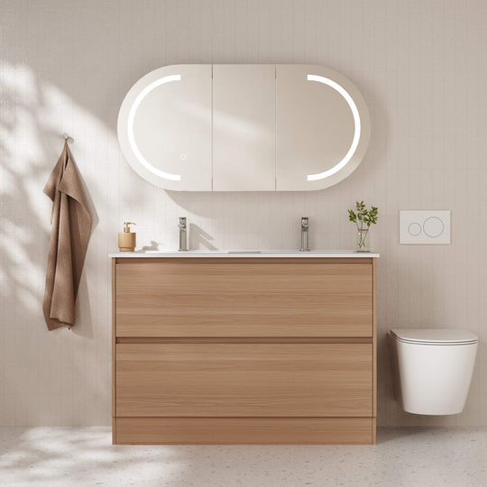 HERA 1200mm Freestanding Vanity - Elegant Oak