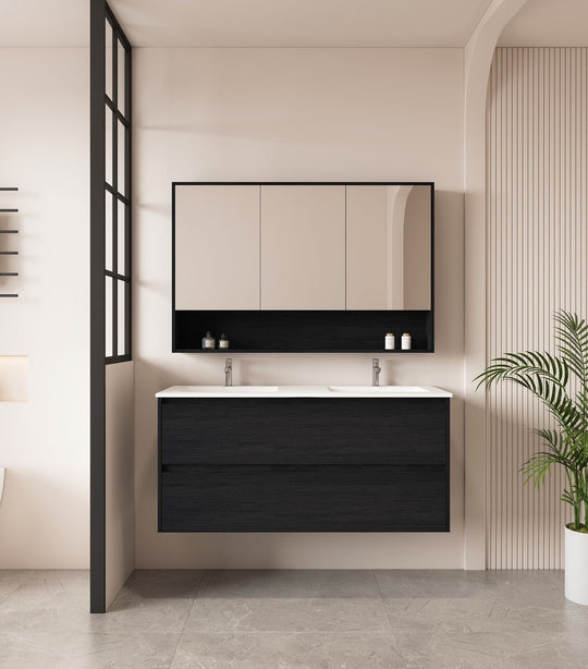 HERA 1200mm Wall-Hung Vanity - Black Oak