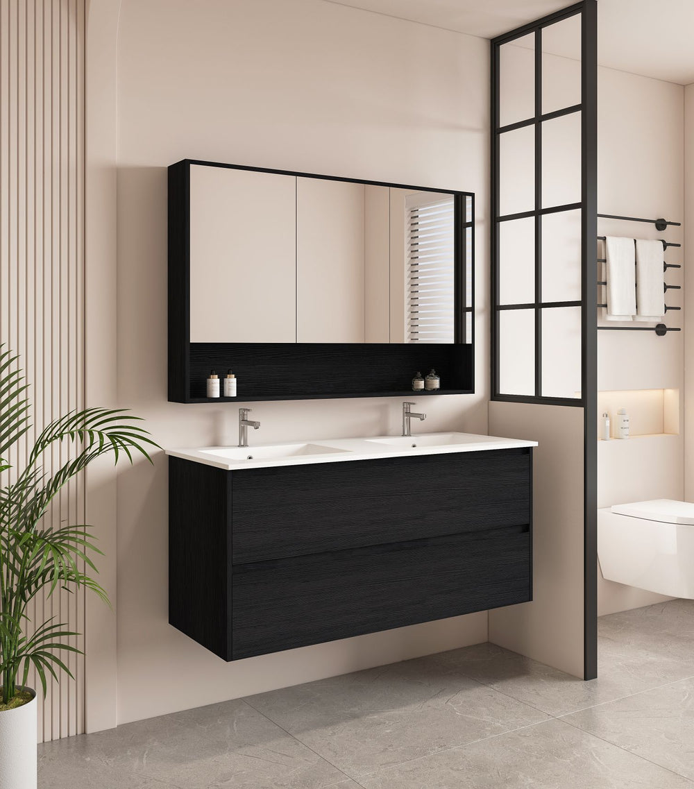 HERA 1200mm Wall-Hung Vanity - Black Oak