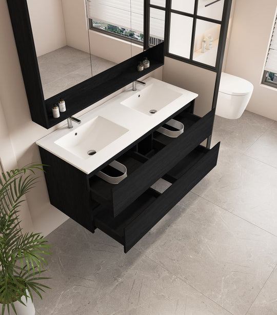 HERA 1200mm Wall-Hung Vanity - Black Oak