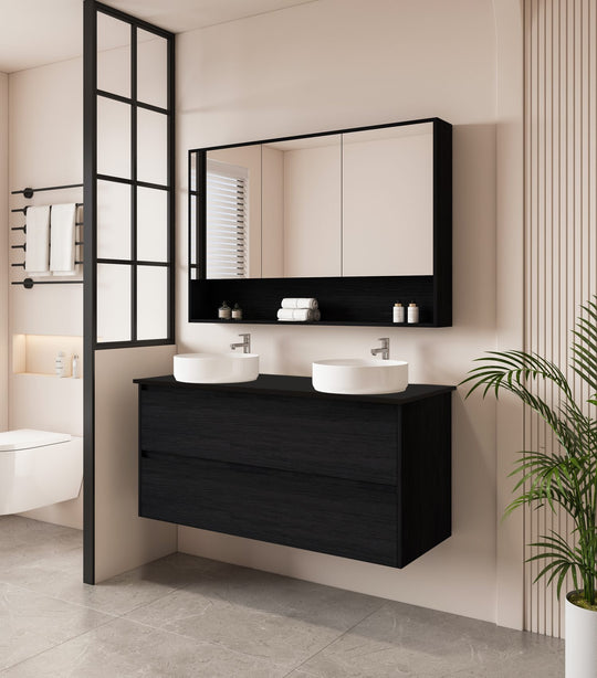 HERA 1200mm Wall-Hung Vanity - Black Oak