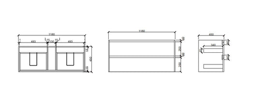 HERA 1200mm Wall-Hung Vanity - Tas Oak