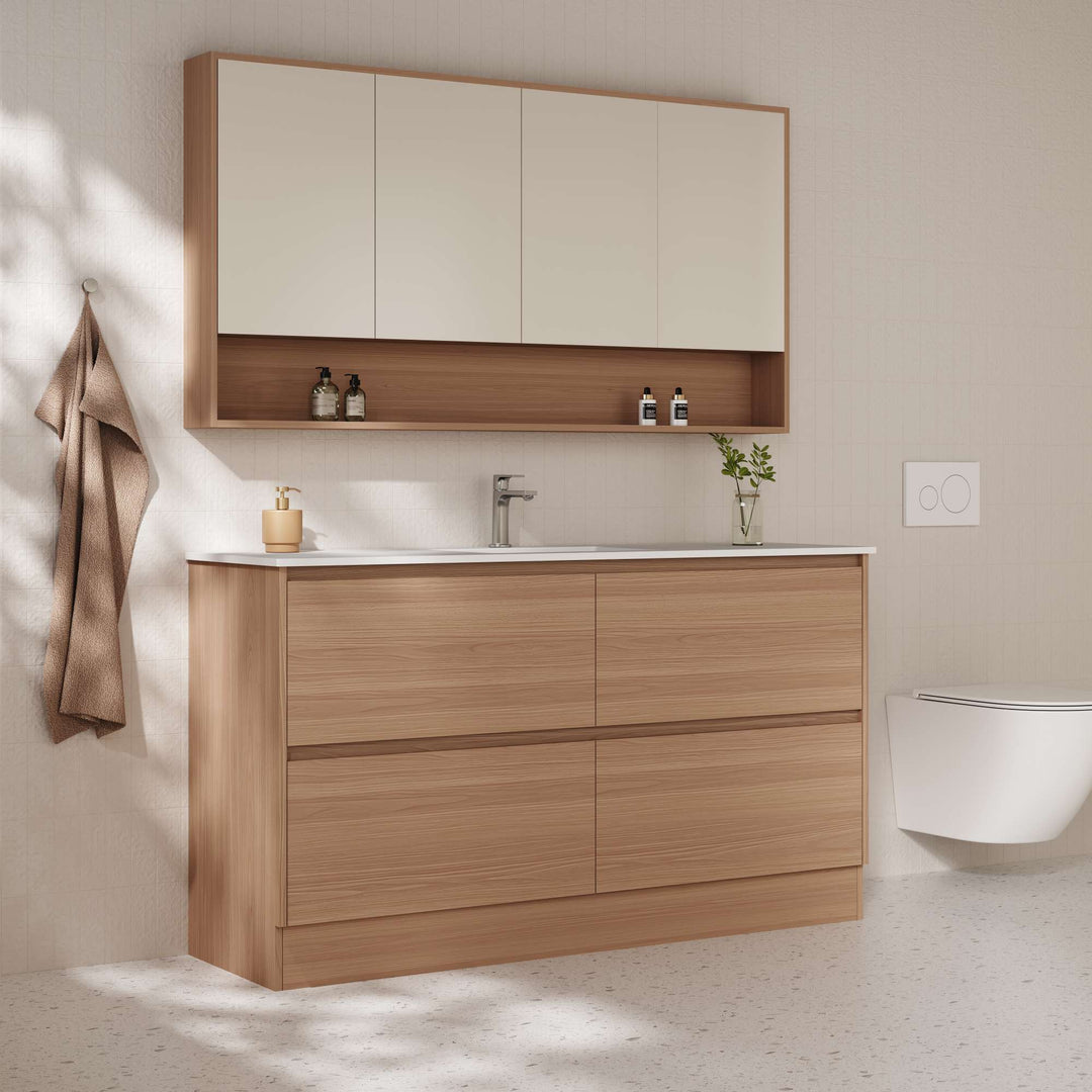 HERA 1500mm Freestanding Vanity - Elegant Oak