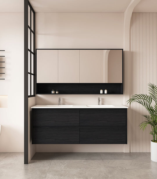 HERA 1500mm Wall-Hung Vanity - Black Oak