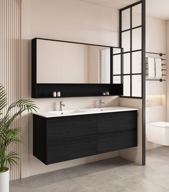 HERA 1500mm Wall-Hung Vanity - Black Oak