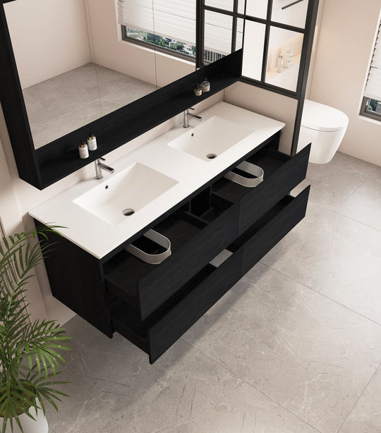 HERA 1500mm Wall-Hung Vanity - Black Oak