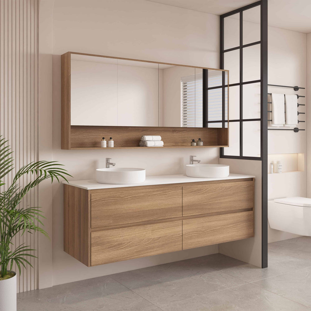 HERA 1500mm Wall-Hung Vanity - Elegant  Oak