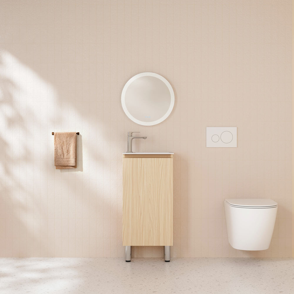 HERA 400mm Slim Freestanding Vanity with Basin- Tas Oak