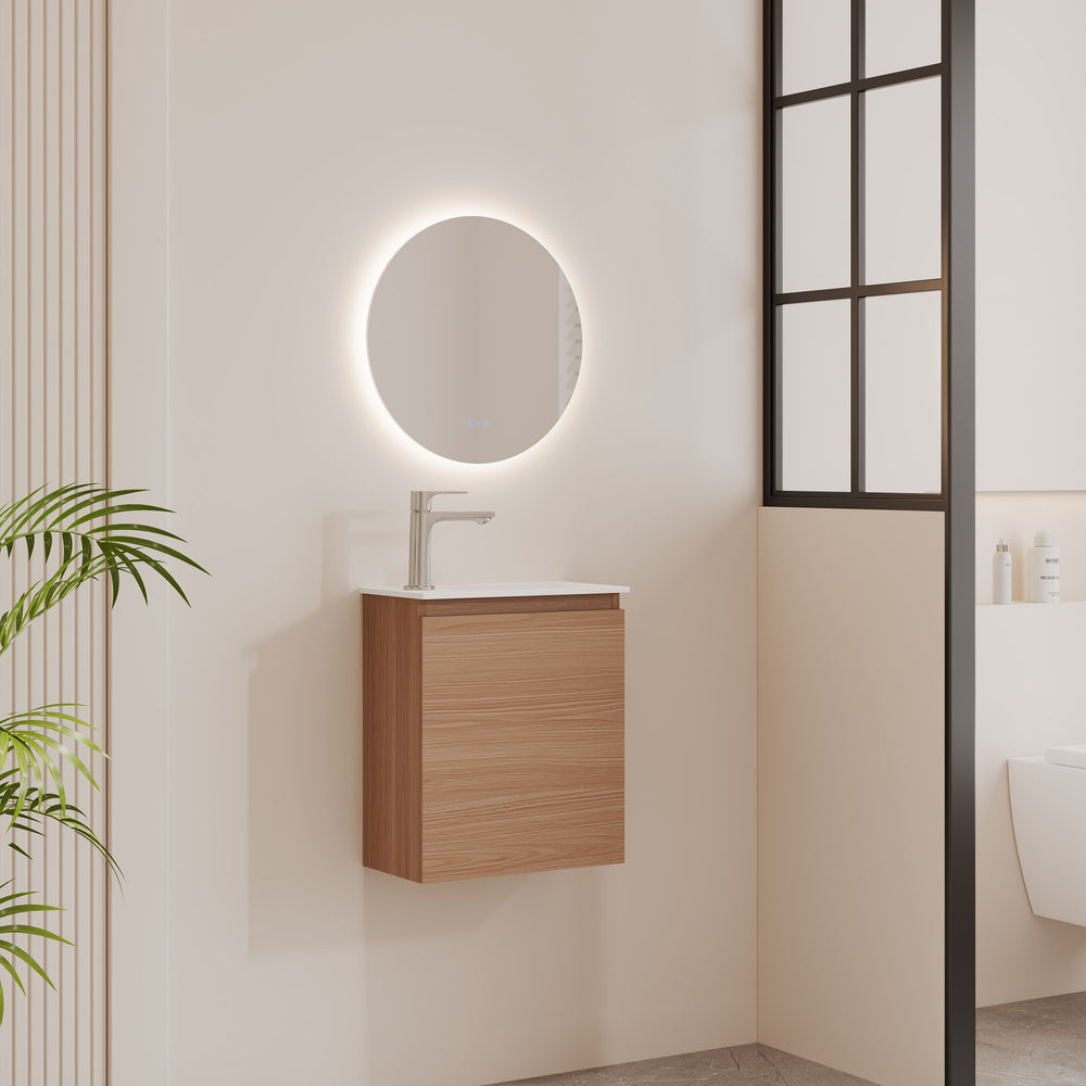 HERA 400mm Slim Wall-Hung Vanity with Basin- Elegant Oak