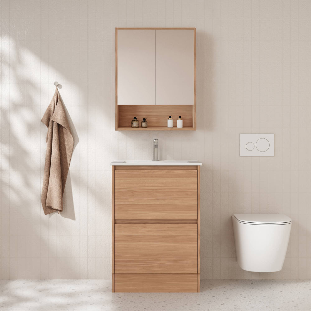 HERA 600mm Freestanding Vanity - Elegant  Oak