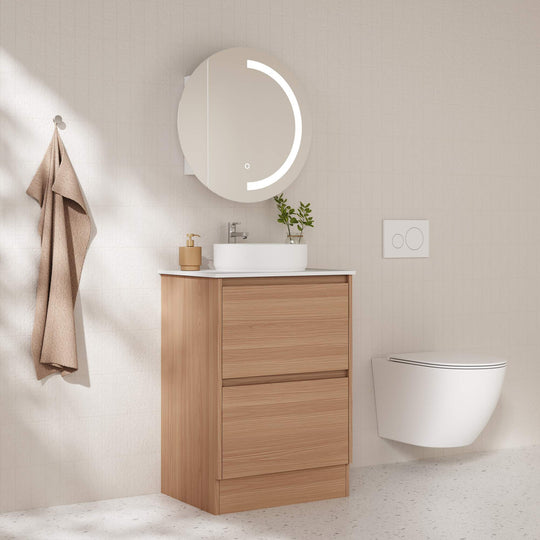 HERA 600mm Freestanding Vanity - Elegant  Oak