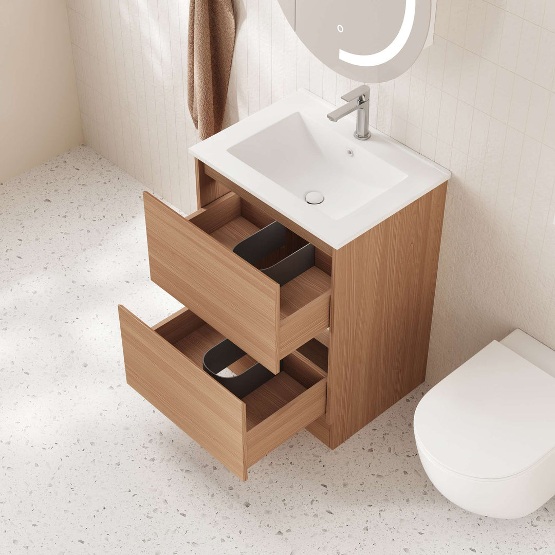 HERA 600mm Freestanding Vanity - Elegant  Oak